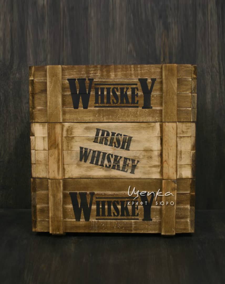 Деревянный ящик Whiskey